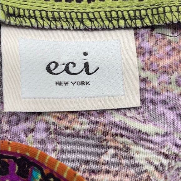 eci New York Multi-colored V-Neck Fit & Flare Dress SMALL - Picture 8 of 14